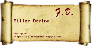 Filler Dorina névjegykártya